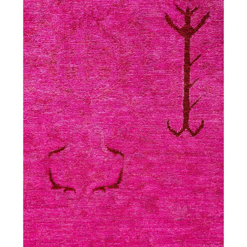 Overdyed One-of-a-Kind Hand-Knotted Area Rug - Pink - 5' 2" x 7' 10"