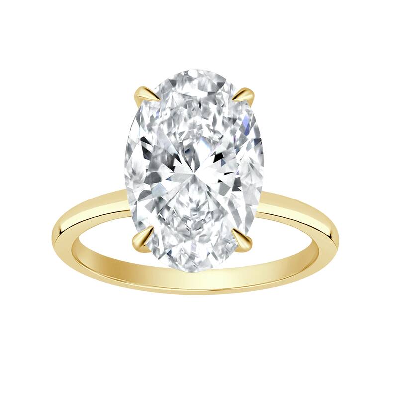 Auriya 14k Gold 6 1/2ctw Oval Lab grown Solitaire Diamond Engagement Ring (E-F VS)