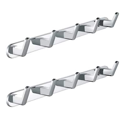 Wall Mounted 5 in 1 Rustproof Hook Rack Coat Rack(2 Pack)