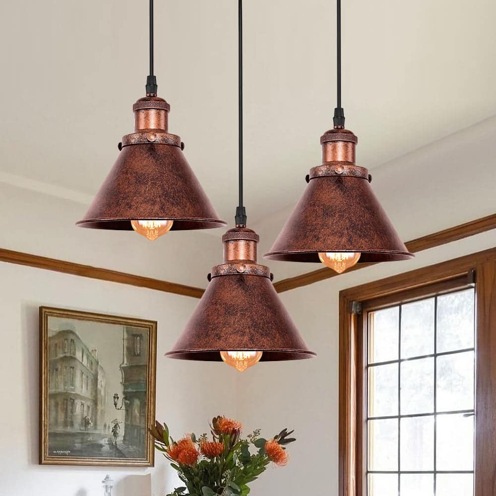 Single Rustic Copper Pendant Light