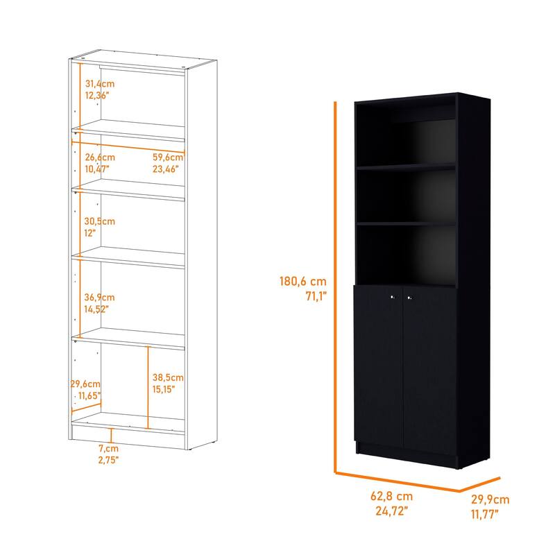 FM FURNITURE Sutton 2-Door Bookcase