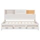 preview thumbnail 7 of 15, Wooden Daybed with Storage Sockets and USB Ports White