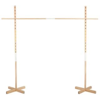 Hey Play Wooden Limbo Game for Kids and Adults - Carrying Bag Included - Natural