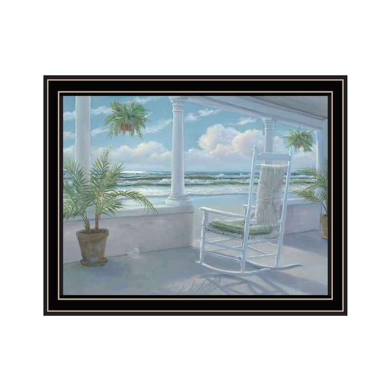 TrendyDecor4U Coastal "Coastal Porch I" Framed Print Wall Art - Multi