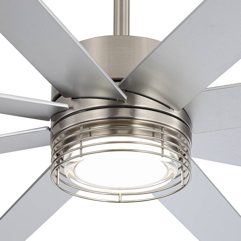 72/52-inch Reversible 8/5-Blade Dimmable LED Ceiling fan with Light and Remote