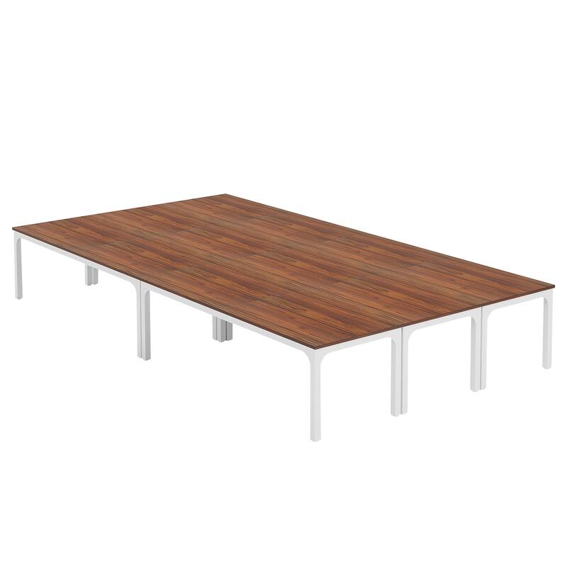 Modern Office 13FT Conference Table Set of 6, Large Rectangle Meeting Table, 78.74-Inch Long Business Seminar Table