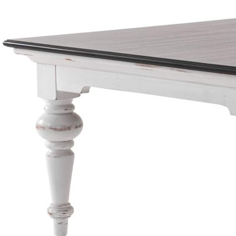 HomeRoots 39" Brown and White Wood Square Distressed Coffee Table - 39.37 x 39.37 x 19.69