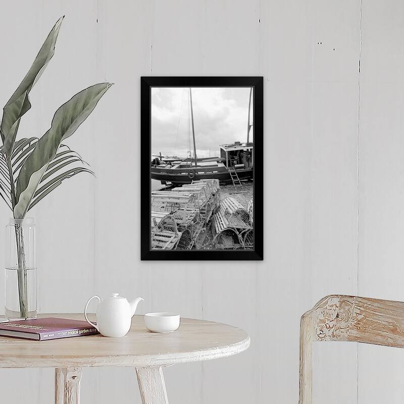 "Fishing time" Black Framed Print - 16 x 24