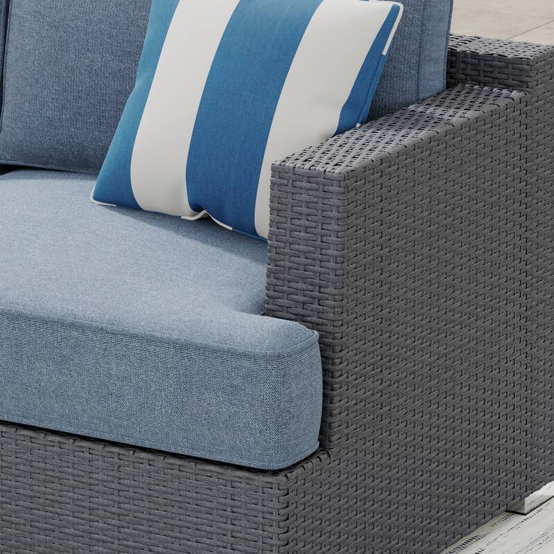 Corvus Ancud 5-piece Wicker Patio Conversation Set with Sunbrella Cushion & Sunbrella Pillows