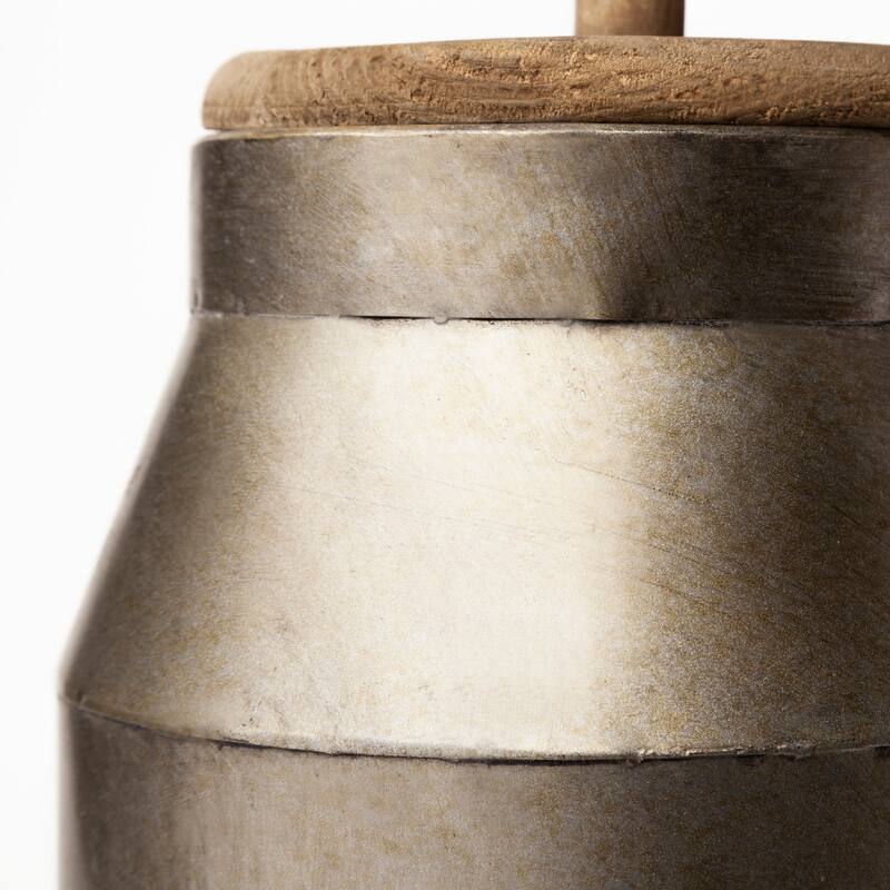 Oliphant II Large Gray Metal Decorative Milk Container - 8.0L x 8.0W x 14.0H