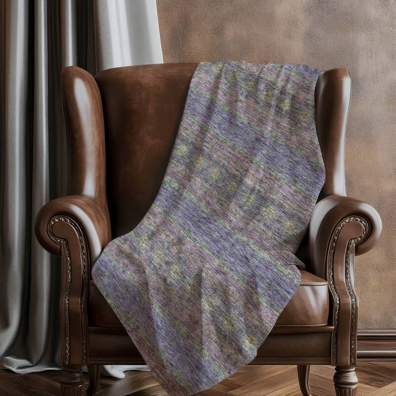 Premium Machine Washable Boho Stripes Sherpa Throw Blanket