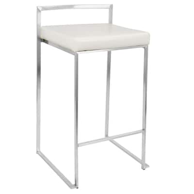 Silver Orchid Forrest Stainless Steel Stackable Fully Welded Counter Stool (Set of 3)