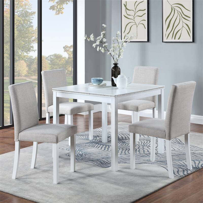 5 Piece Wooden Dining Table Set, Kitchen Table Set,Wooden Dining Table