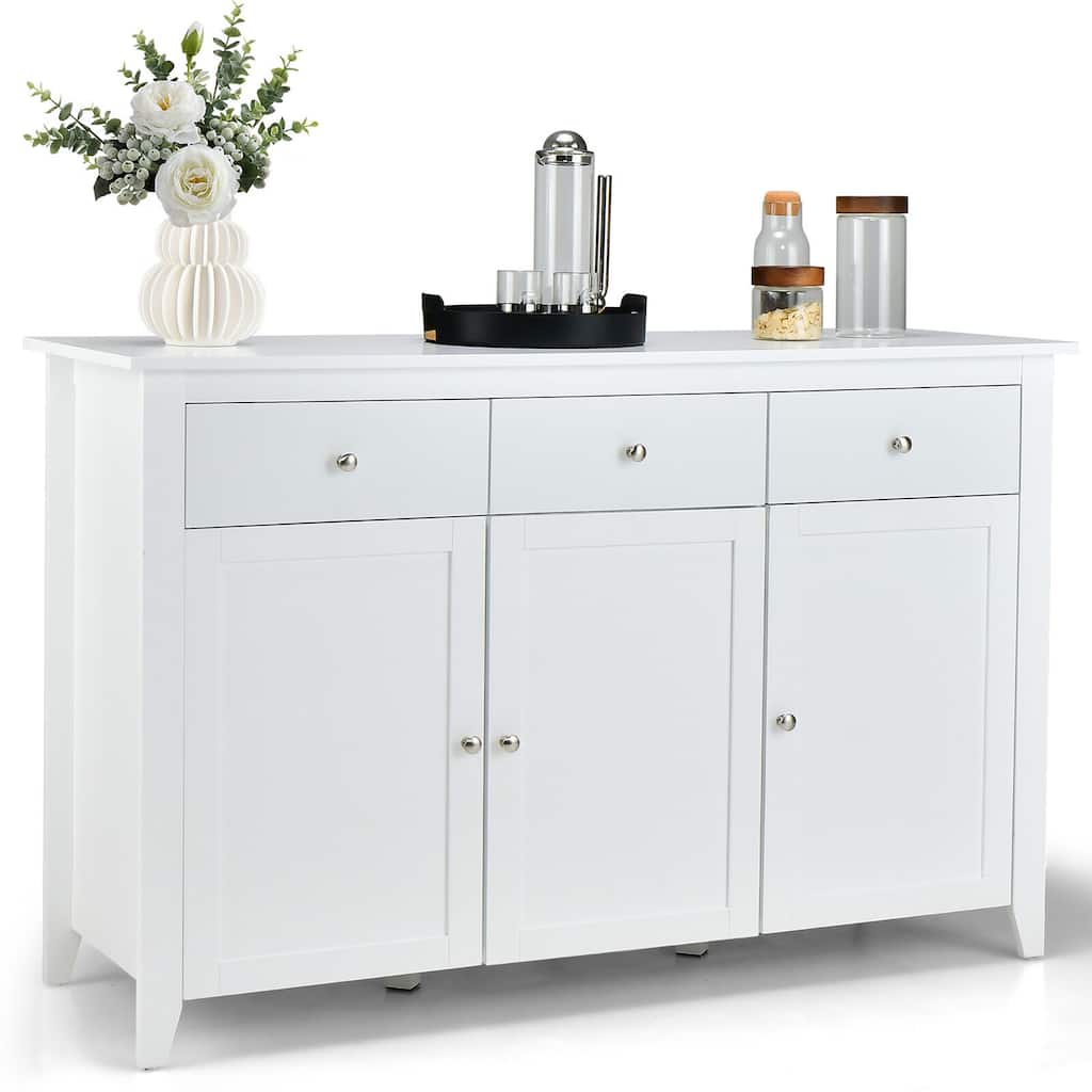 Gymax Buffet Sideboard Kitchen Storage Cupboard Wooden Bar Cabinet w/