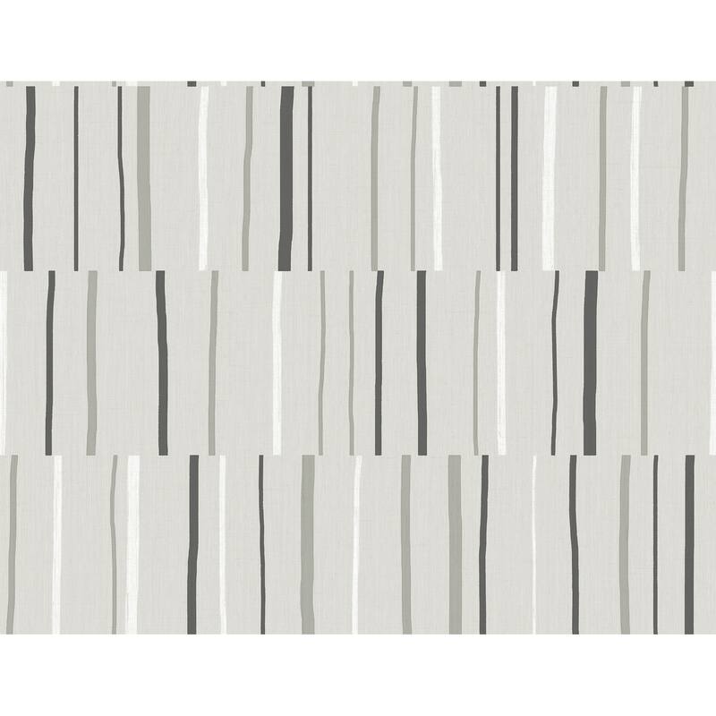 Seabrook Designs Block Lines Unpasted Wallpaper - 27 in. W x 27 ft. L - Warm Stone