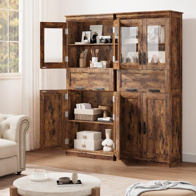 66.9" Pantry Cabinet with Drawer, Kitchen Storage Buffet Cabinet with 4 Shelves, Freestand Storage Cabinet