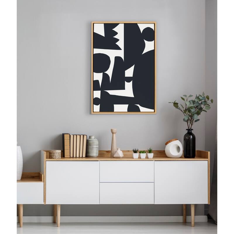 Kate and Laurel Sylvie Quiet Jungle 1 Framed Canvas by Kelly Knaga