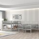 preview thumbnail 16 of 41, Full Over Full Triple Bunk Bed with Ladder and Slide - Fun for Large Families Gray