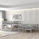 preview thumbnail 1 of 13, Triple Full Bunk Bed with Slide, Ladder & Guardrails - Safe & Spacious Gray - Full