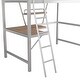 preview thumbnail 11 of 11, Industrial Modern Twin Size Loft Metal & MDF Bed with Built-in Desk and Shelf, Sturdy Construction & Safety Guaranteed, Silver