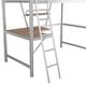 preview thumbnail 10 of 10, Modern Design, Safety for Kids, Sturdy Metal Loft Bed with Built-in Desk and Shelf, Silver