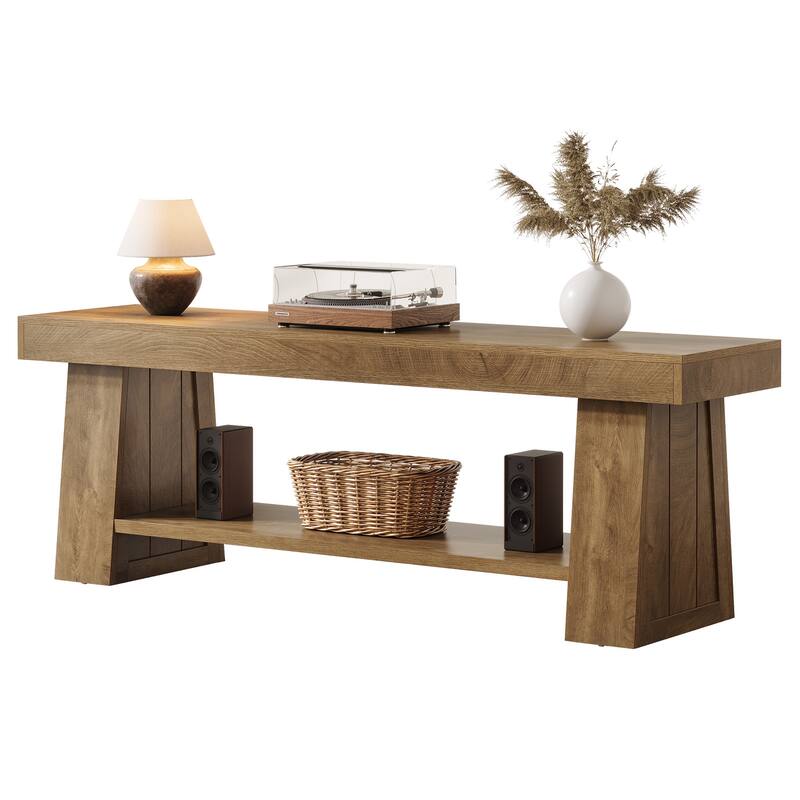 63" TV Stand for TVs up to 75 Inch, Entertainment Center with Storage Shelves, Media Television Stands for Living Room, Bedroom