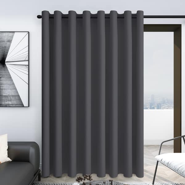 Deconovo Extra Wide Curtains Office Room Divider Drape (1 Panel) Light Beige 80Wx84L