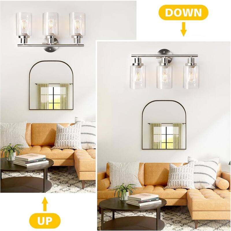 Modern Bathroom Light Fixtures, 3 Light Vanity Lights