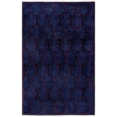 Overdyed One-of-a-Kind Hand-Knotted Area Rug - Purple - 5' 1" x 7' 10"