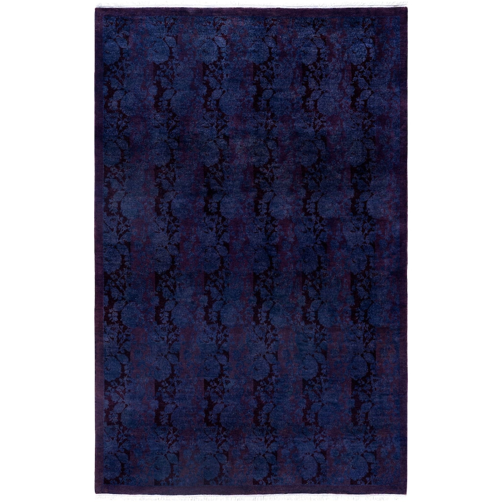 Overdyed One-of-a-Kind Hand-Knotted Area Rug - Purple - 5' 1" x 7' 10"