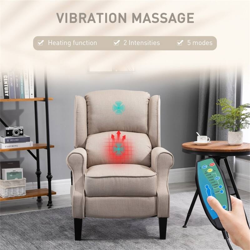 Electric Massage Recliner Chair with Lumbar Heat, Vibrating Back & Footrest