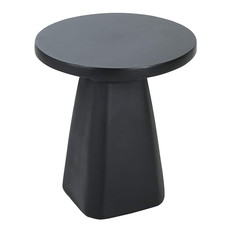 Christopher Knight Home - 18.00'' Industrial-Style Tapered Pedestal Concrete Accent Side Table with Smooth Matte Round Top