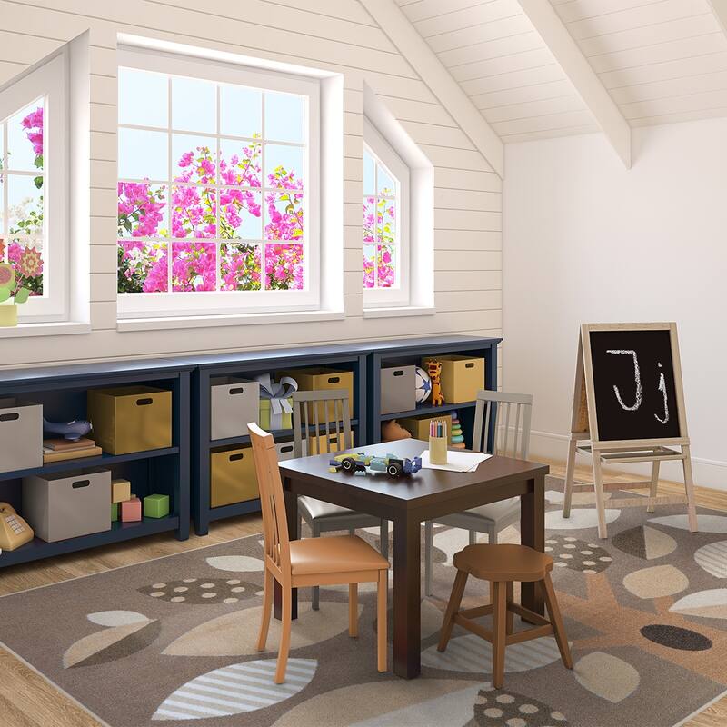 Shady Grove Neutral Educational Nylon Area Rug - 5x8