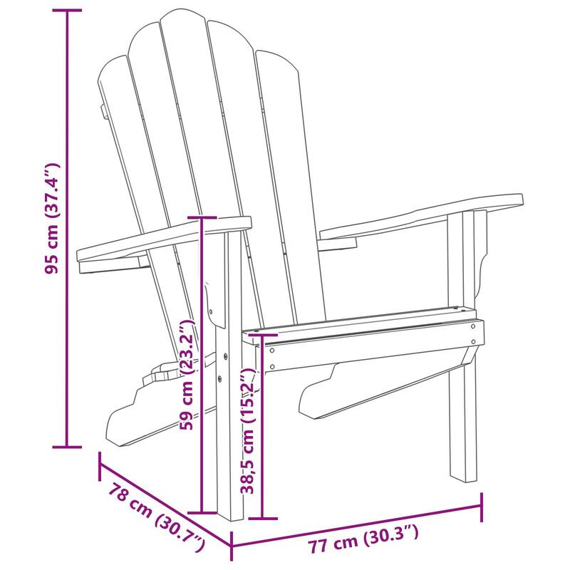 vidaXL Garden Adirondack Chairs 2 pcs Brown Teak - 30.3 x 30.7 x 37.4