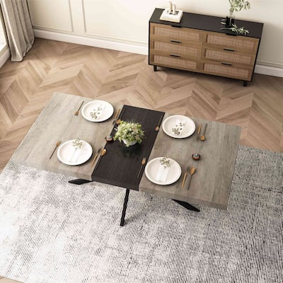 55.11'' -70.86"Retro Rectangular Stretch Dining Table