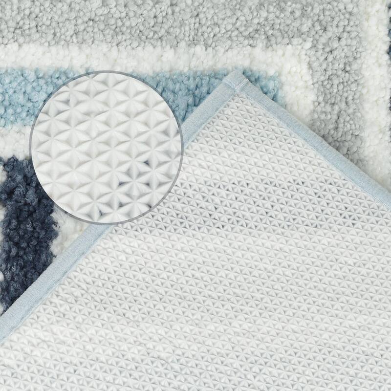 Geometric Pattern Bathroom Rugs Bath Mats, Quick Dry and Non Slip Bath Mat for Shower Bathroom