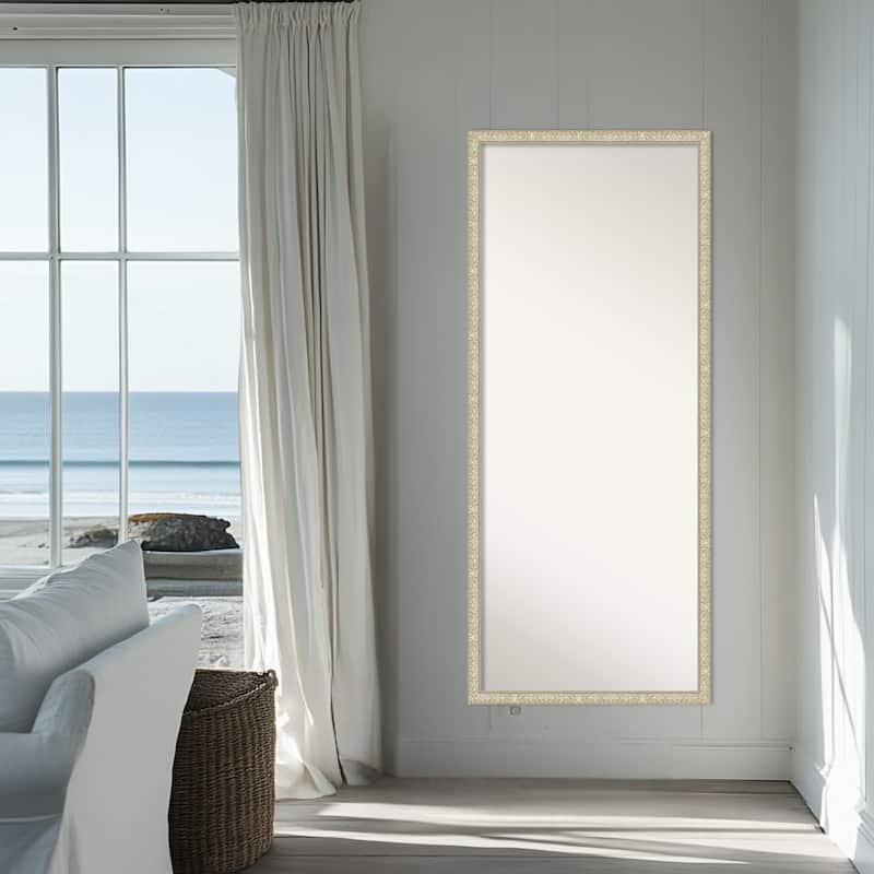 Lila Non-Beveled Wood Framed Full-Length Floor Leaner Mirror