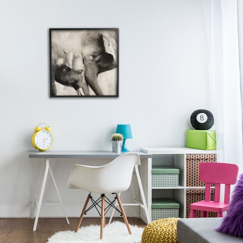 Stupell Elephant & Baby Hug Framed Giclee Art Design By CAD Designs