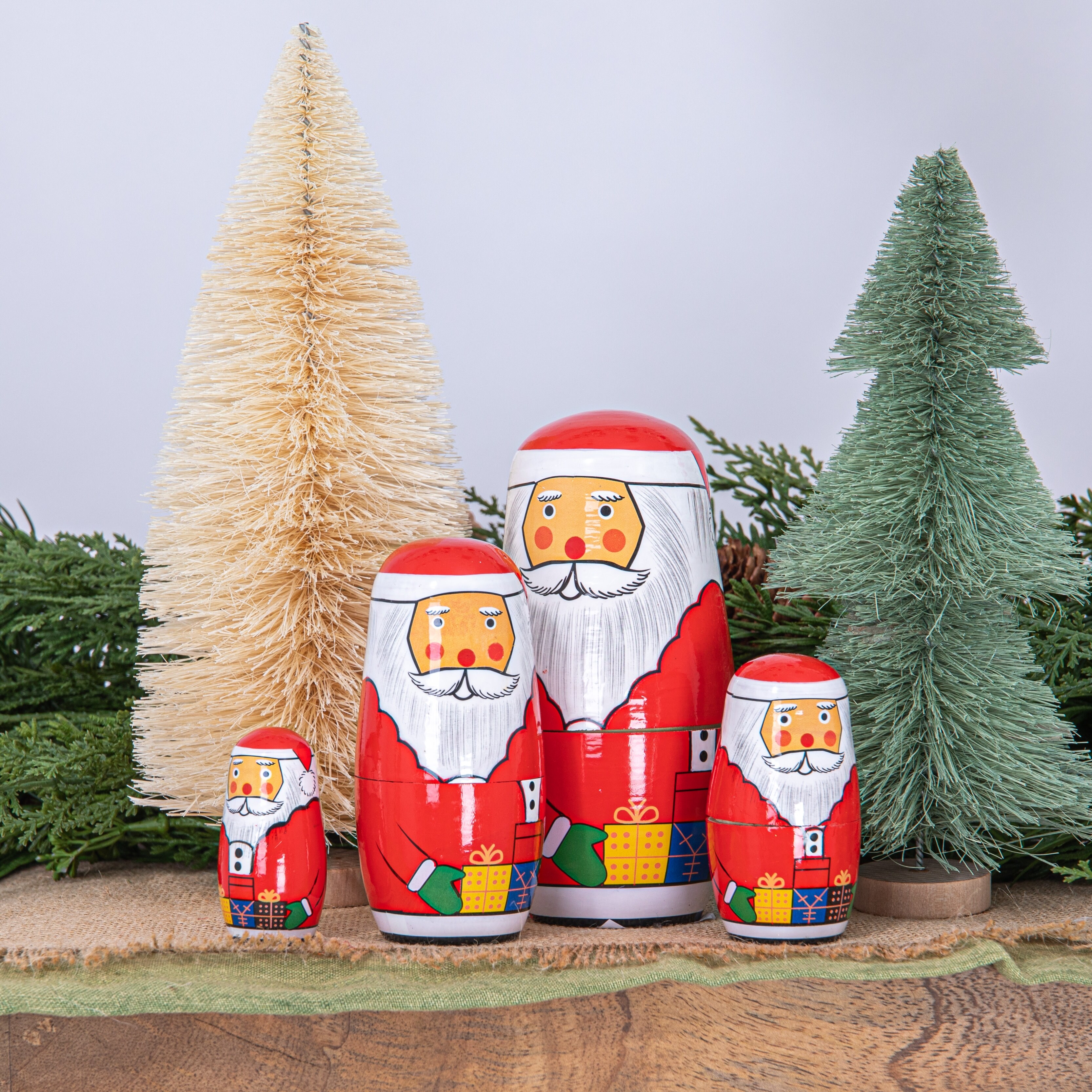 Wood Santa Nesting Dolls Set of 5 On Sale Bed Bath Beyond 41718634
