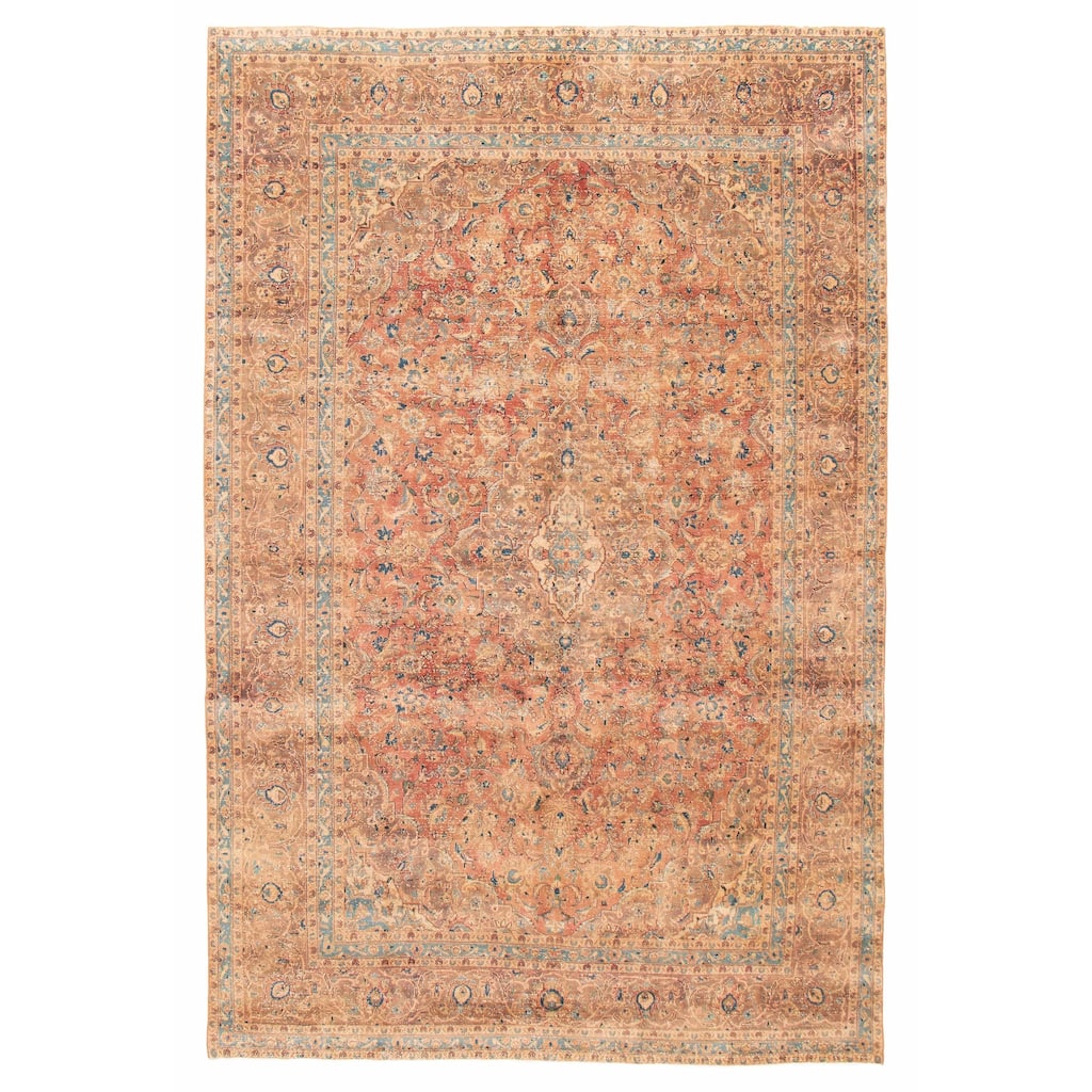 ECARPETGALLERY Hand-knotted Antalya Vintage Dark Coral Wool Rug - 8'0 x 12'1