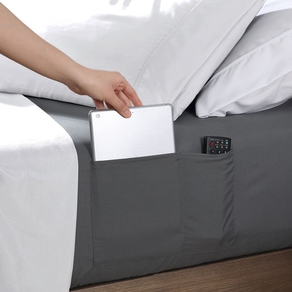 slide 2 of 5, Swift Home 14-Inch Deep Pocket Soft Microfiber Storage Pocket Fitted Sheet GREY - Full