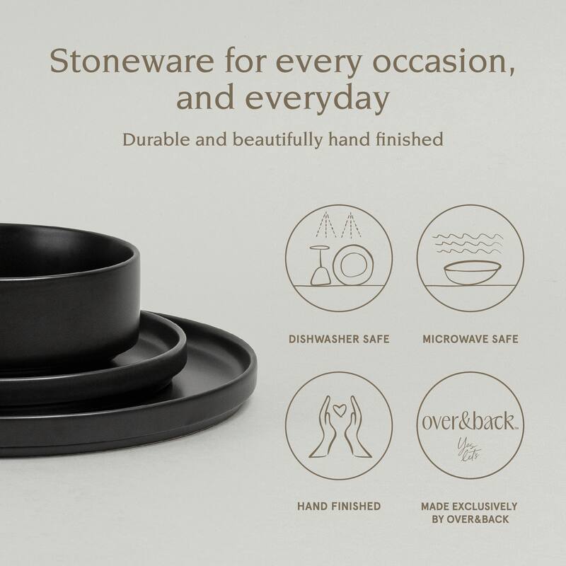 over&back Stackable Semi-Matte Stoneware Dinnerware
