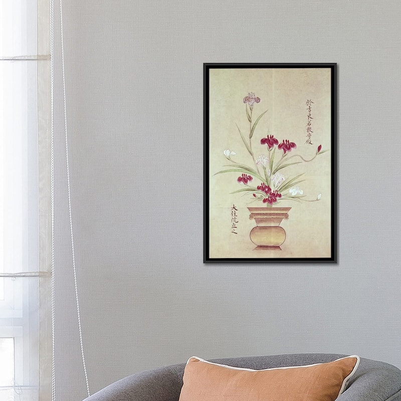 iCanvas "Orchids " by Japanese School Framed Canvas Print