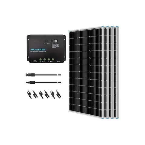 Renogy 400 Watt 12 Volt Monocrystalline Solar Panel, 400W PWM, Bundle Kit with 30A Negative ground Charge Controller