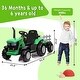 12V Electric Ride-On Tractor for Kids, Dual 35W Motors, Remote Control ...