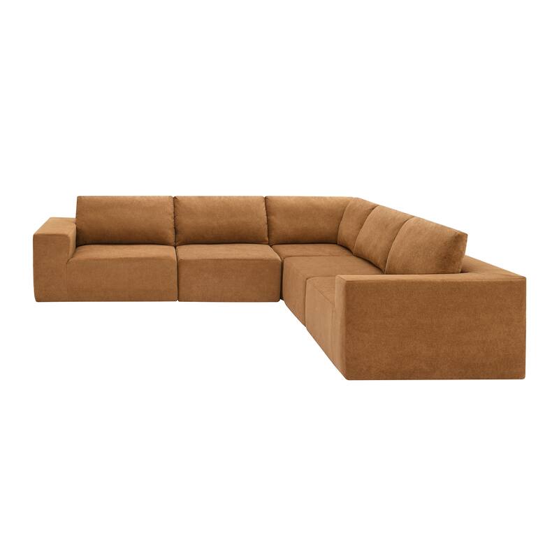 147" Fabric Modular Sectional Sofa with No Assembly, Wide Seats & Cloud Comfort
