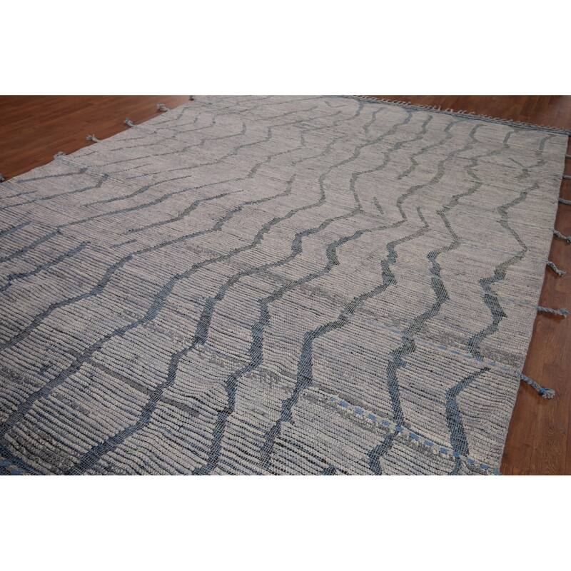 Moroccan Oriental Area Rug Hand-Knotted Bedroom Wool Carpet - 8'7"x 11'10"