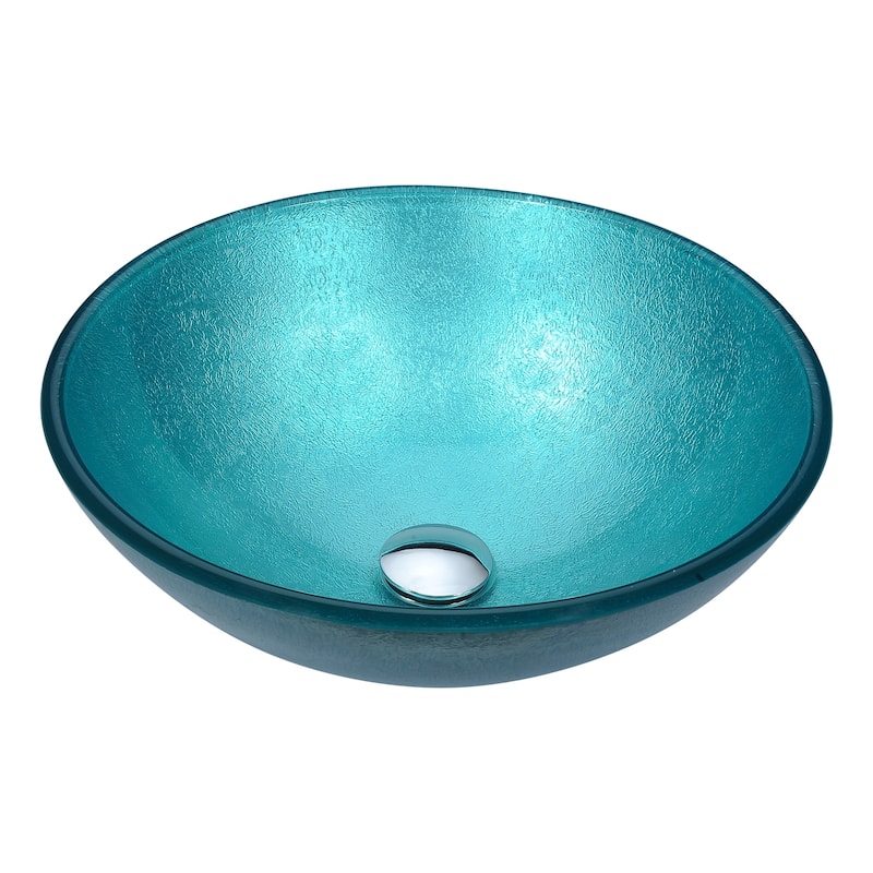 Gardena Series Deco-Glass Vessel Sink in Coral Blue