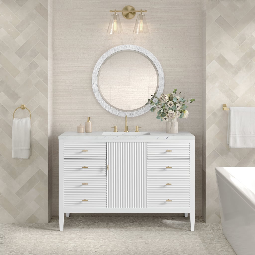 James Martin Vanities Myrrin 48" Vanity, Bright White