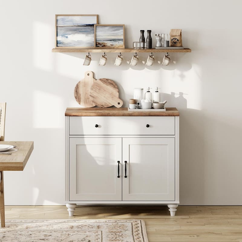 Farmhouse TV Stand for 75 inch TV, TV Console with Storage